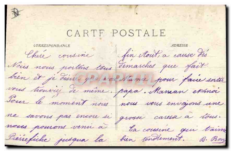 CPA Marseille la Rue de la Republique Tramway — Verso