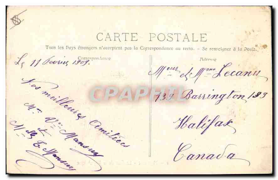 CPA Marseille la Rue de la Republique Tramway — Rückseite