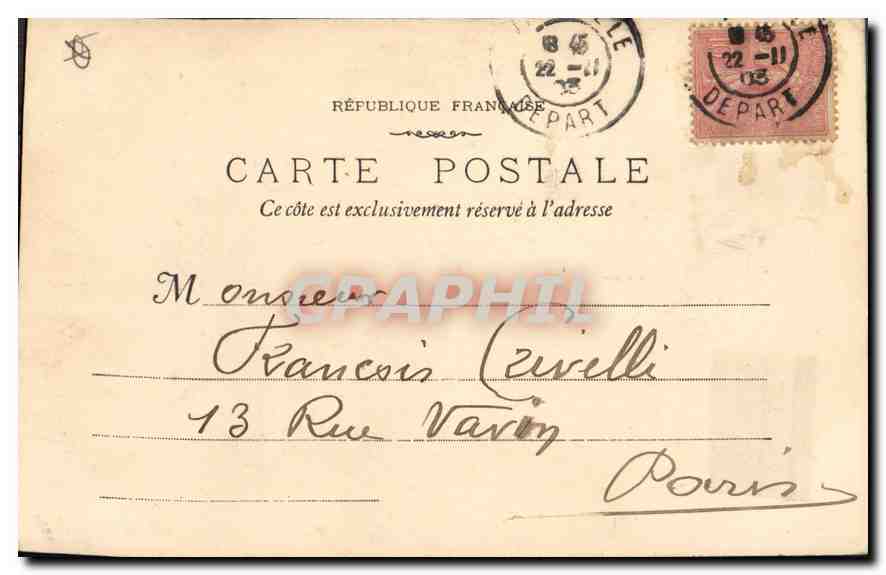 CPA Marseille la Rue de la Republique Tramway — Rückseite