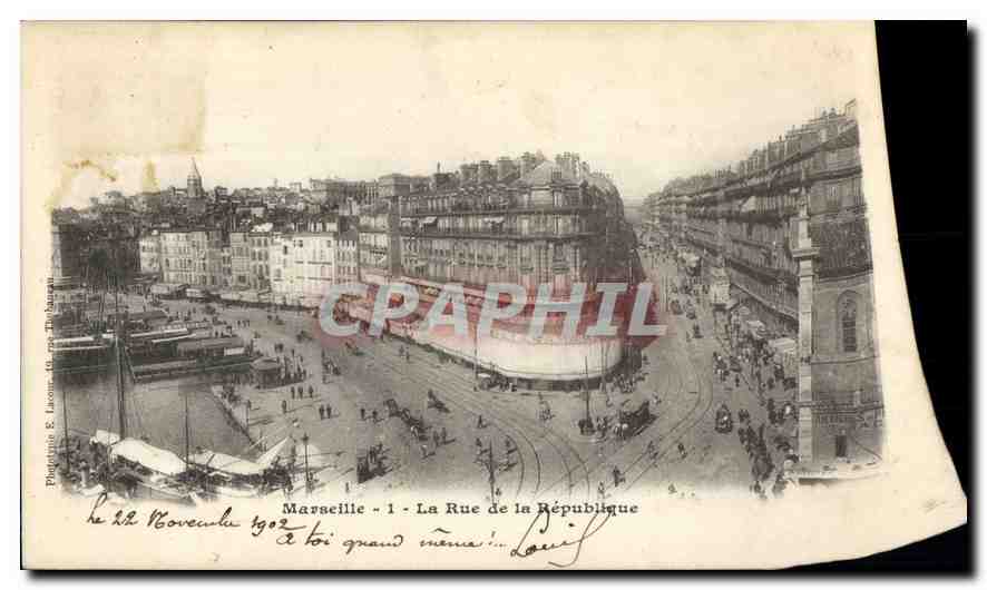 CPA Marseille la Rue de la Republique Tramway