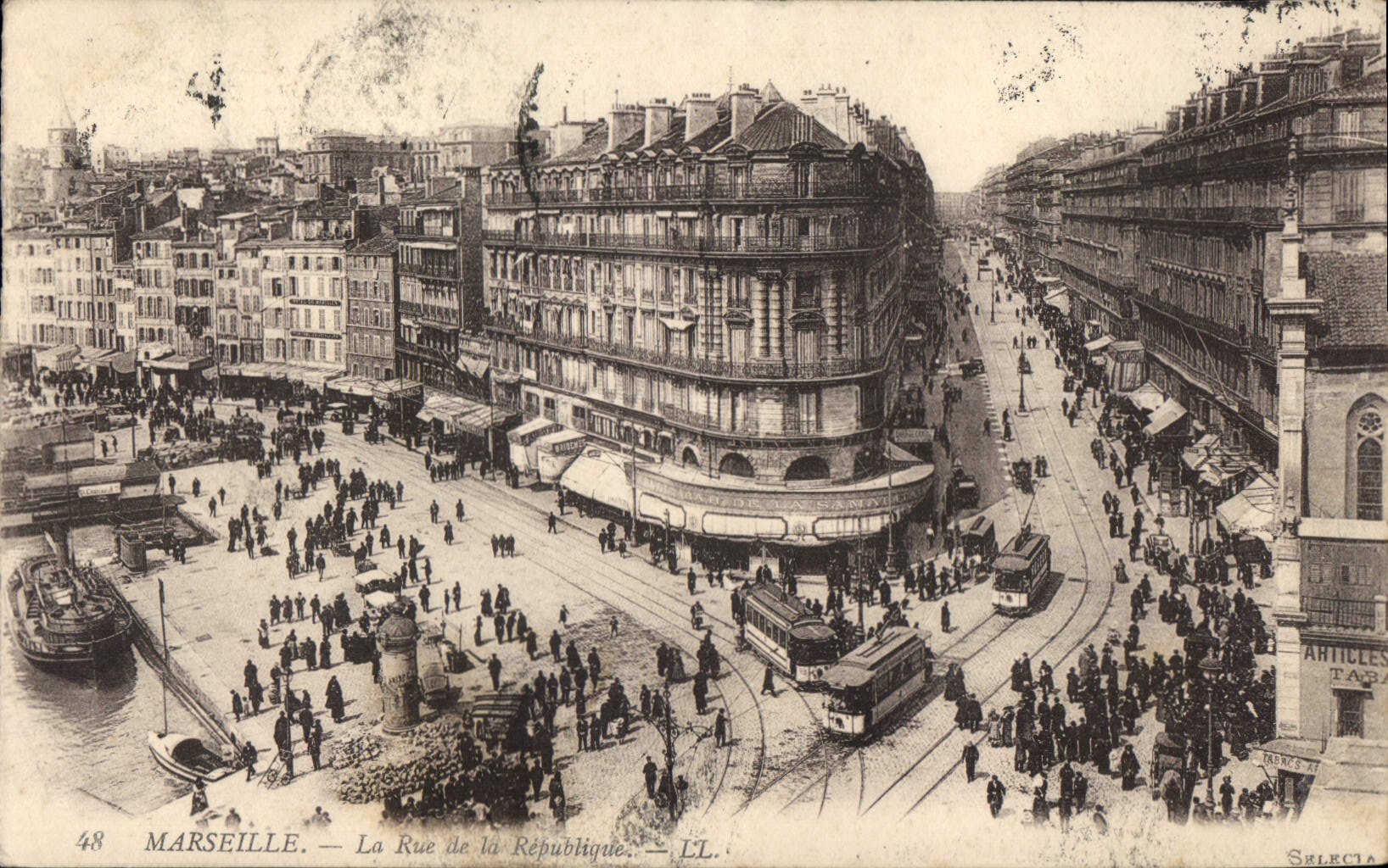 CPA Marseille Rue de la Republique Tramway  