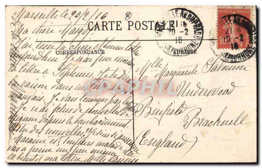 CPA Marseille Rue de la Republique Tramway   — Rückseite