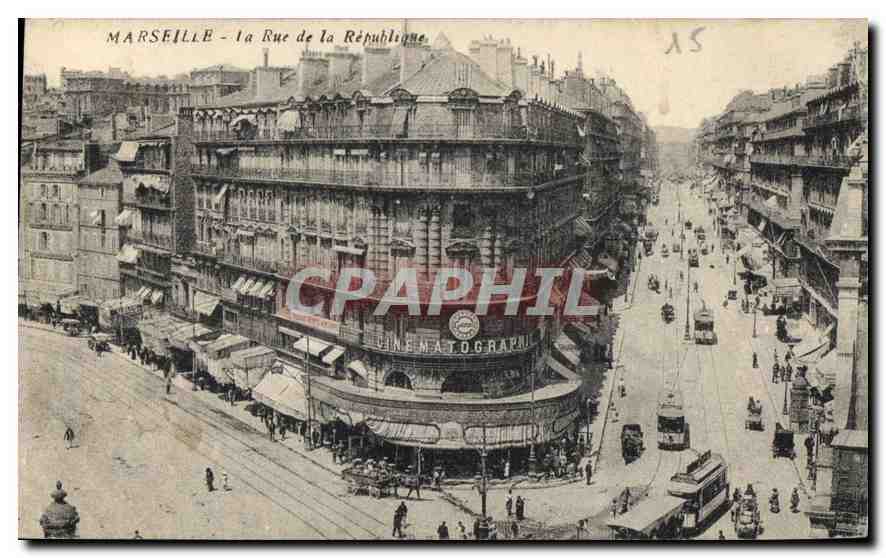 CPA Marseille Rue de la Republique Tramway  