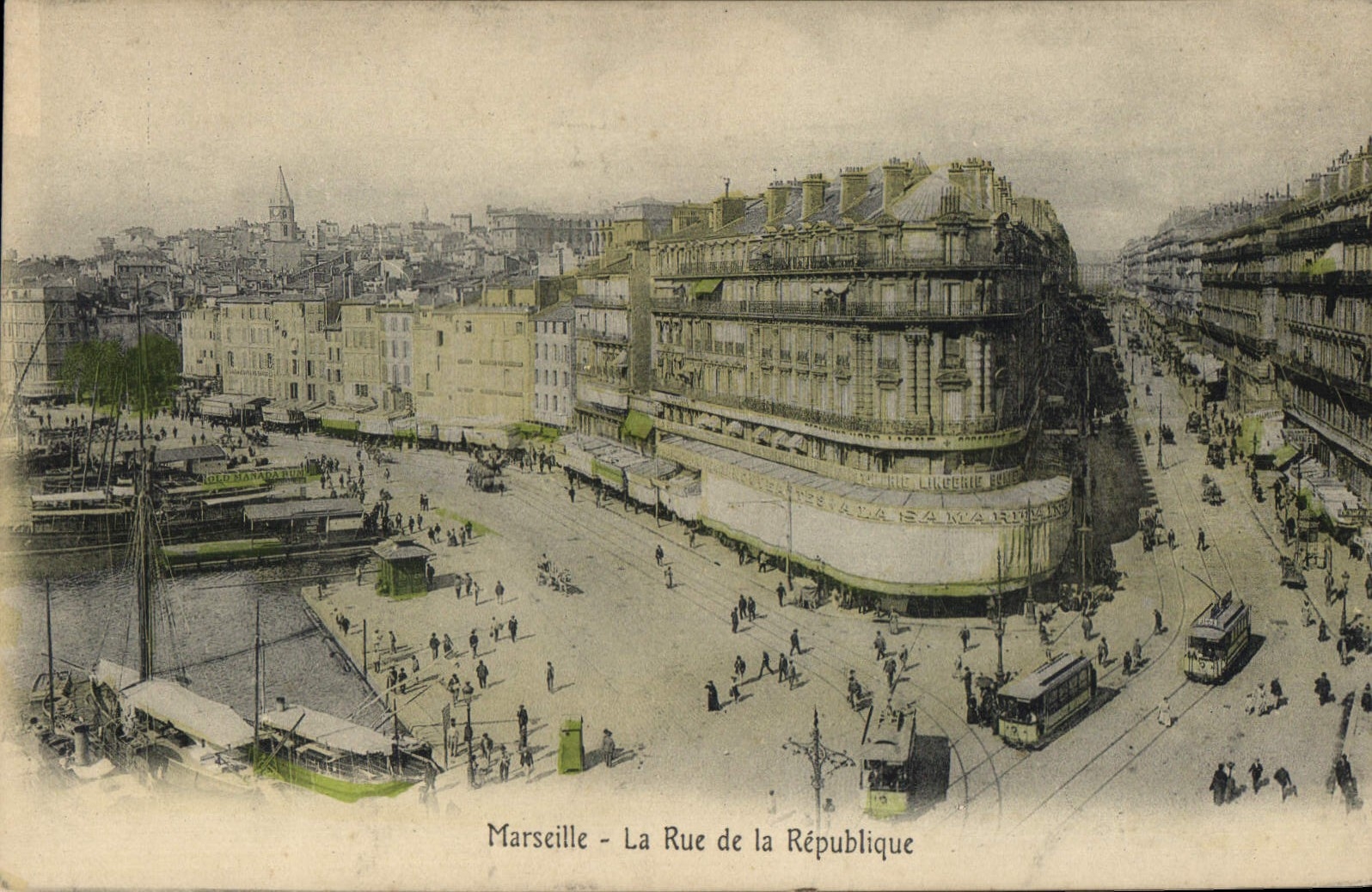 CPA Marseille la Rue de la Republique Tramway  