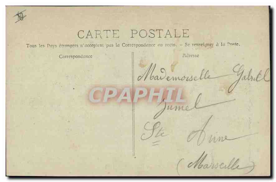 CPA Marseille la Rue de la Republique Tramway   — Rückseite