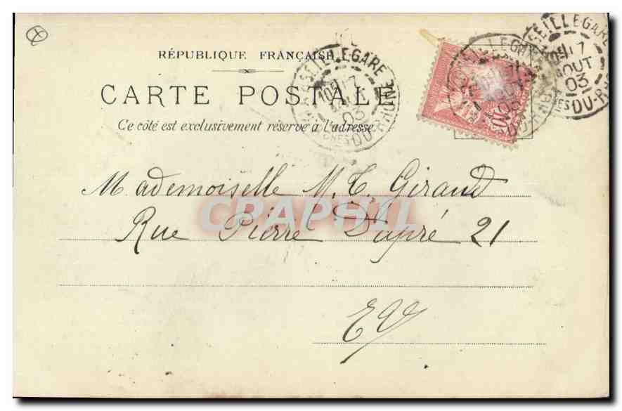 CPA Marseille Rue de la Republique Tramway   — Verso