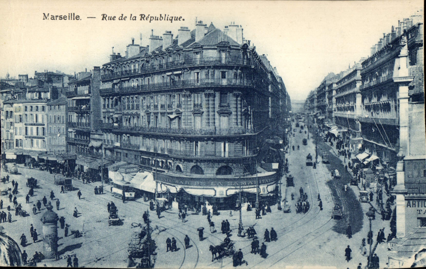 CPA Marseille Rue de la Republique Tramway  