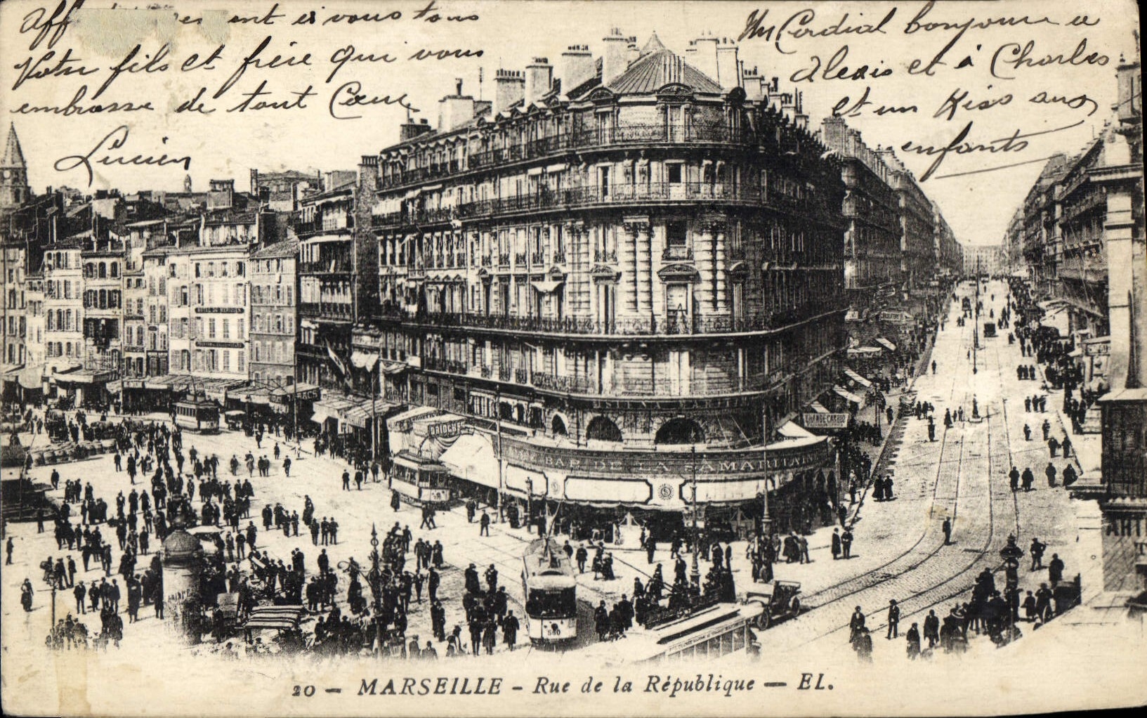 CPA Marseille Rue de la Republique Tramway  
