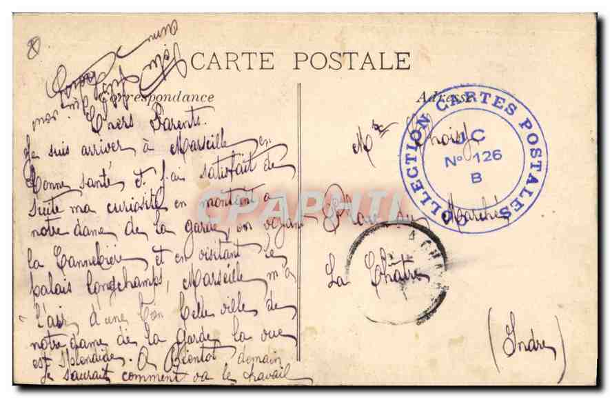 CPA Marseille Rue de la Republique Tramway   — Rückseite