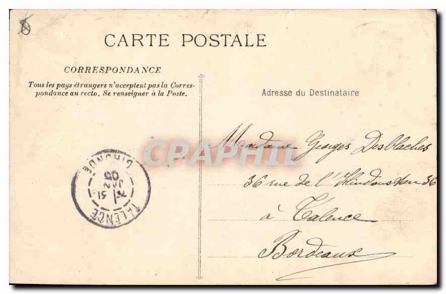 CPA Marseille Rue de la Republique Tramway   — Rückseite