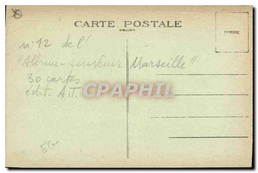 CPA Marseille le Quai du Port et la Rue de la Republique Tramway   — Rückseite