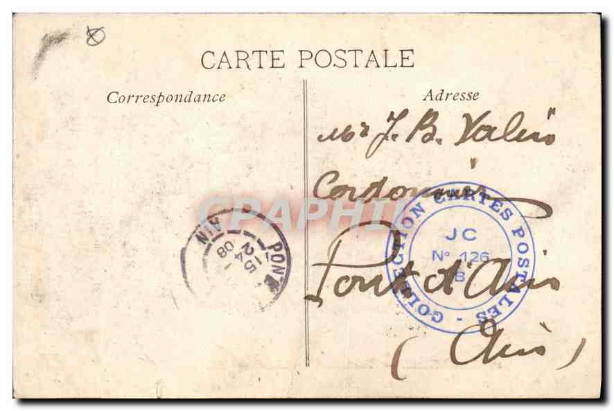 CPA Marseille Rue de la Republique Tramway   — Rückseite