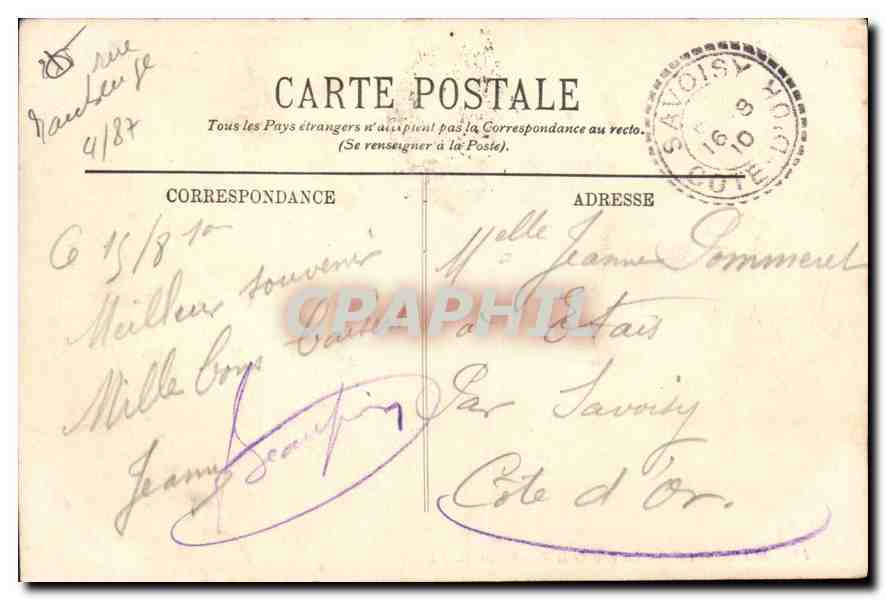 CPA Marseille la Rue de la Republique Tramway   — Verso