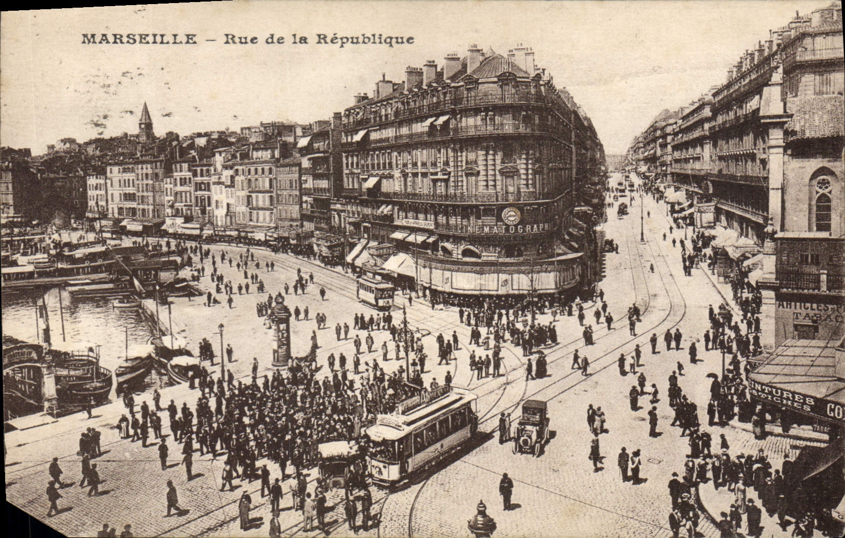 CPA Marseille Rue de la Republique Tramway  