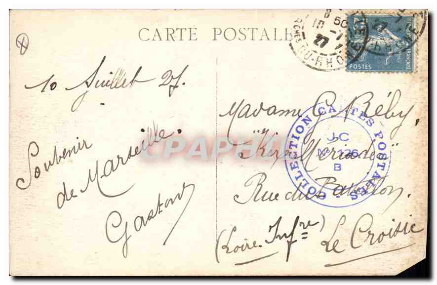 CPA Marseille Rue de la Republique Tramway   — Verso
