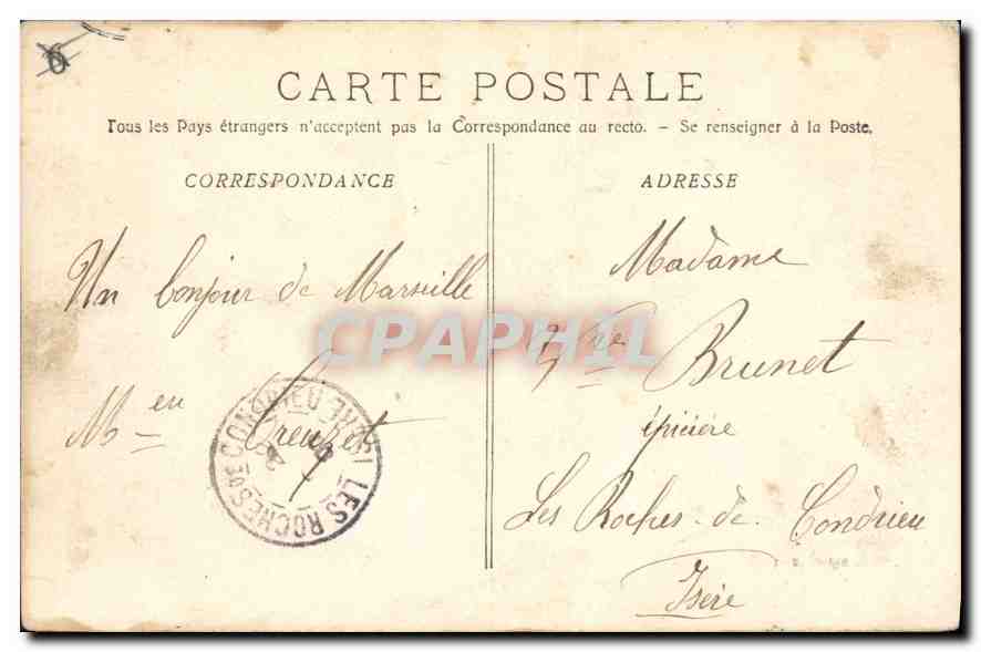 CPA Marseille la Rue de la Republique Tramway   — Verso