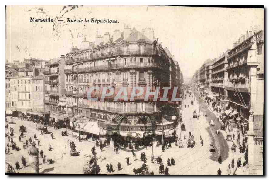 CPA Marseille Rue de la Republique Tramway  