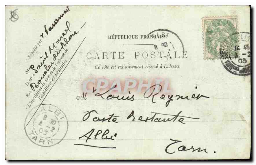 CPA Marseille la Rue de la Republique Tramway   — Rückseite