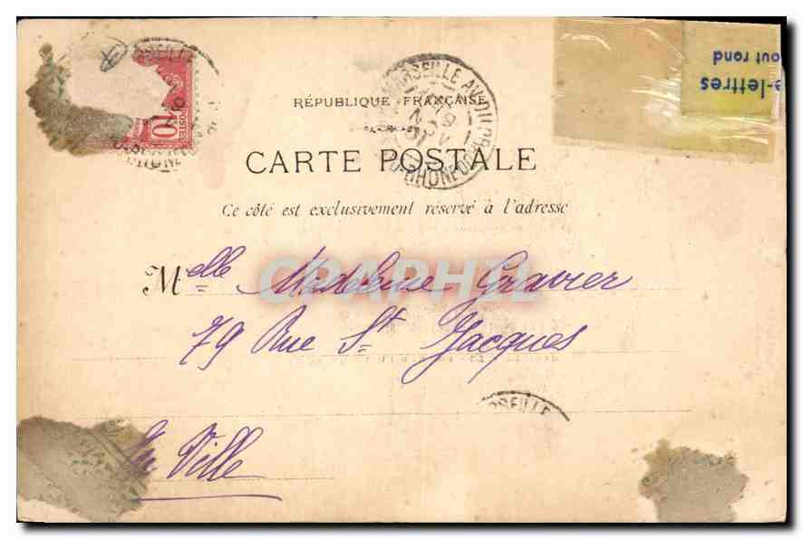 CPA Marseille entree du Vieux Port  — Verso