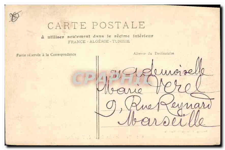 CPA Marseille la sortie du Vieux Port  — Verso