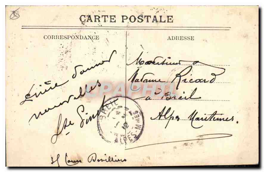 CPA Marseille sortie du Vieux Port Bateau — Verso