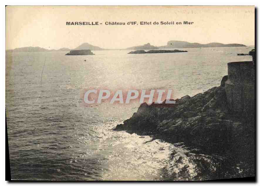 CPA Marseille chateau d'If effet de soleil en mer 