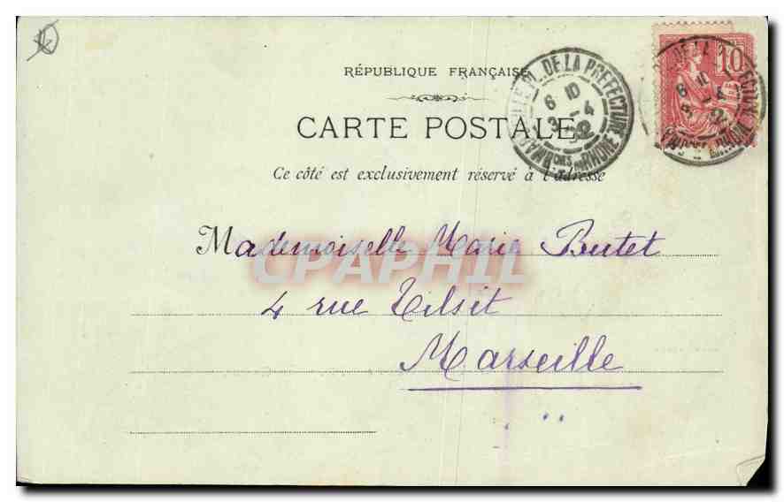 CPA Marseille le Vieux Port N D de la Garde  — Rückseite