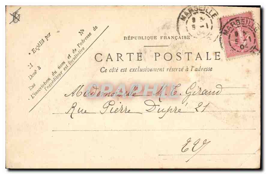 Marsiglia — Uscita del Porto Vecchio — P. R. Louis Gantier, n°139 — Verso