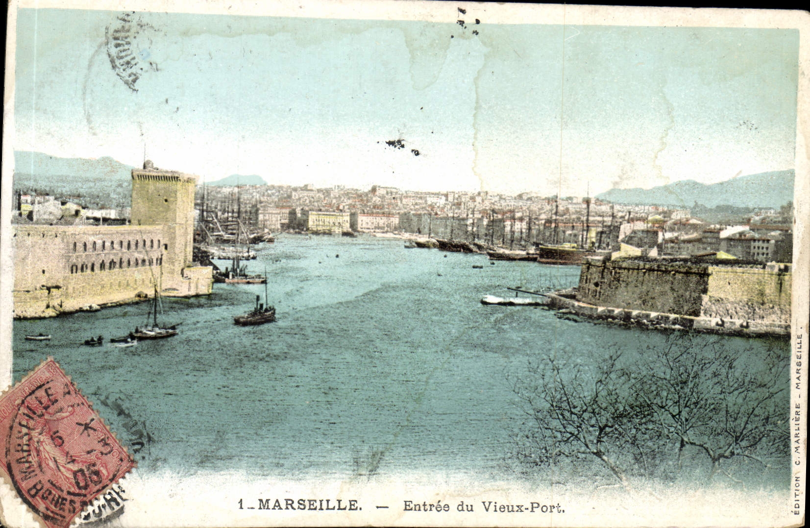 CPA Marseille entree du Vieux Port 