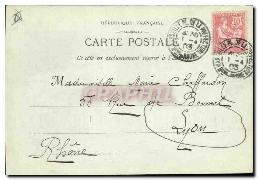 CPA Marseille la sortie du Vieux Port  — Verso