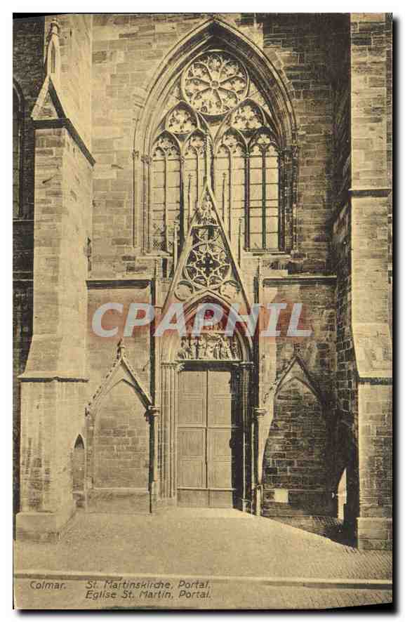 CPA Colmar Eglise St Martin Portail 