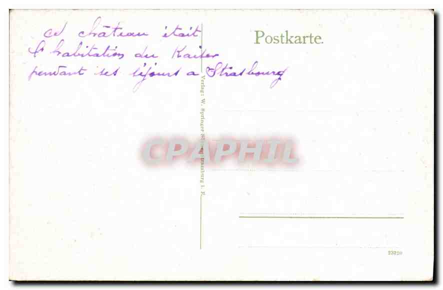 CPA Strasbourg Kaiserpalast Theater U Munster  — Rückseite