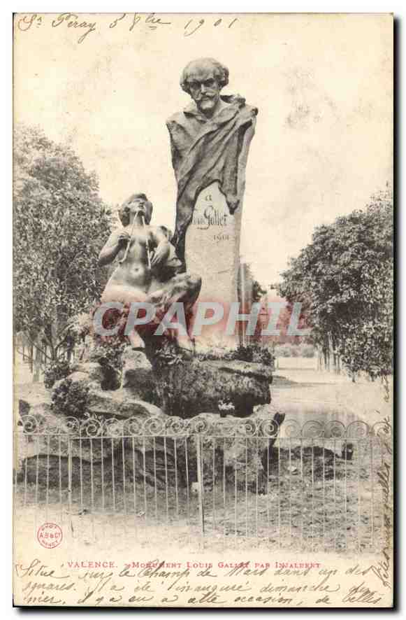 CPA Valence Monument Louis Gallet par Injalbert 