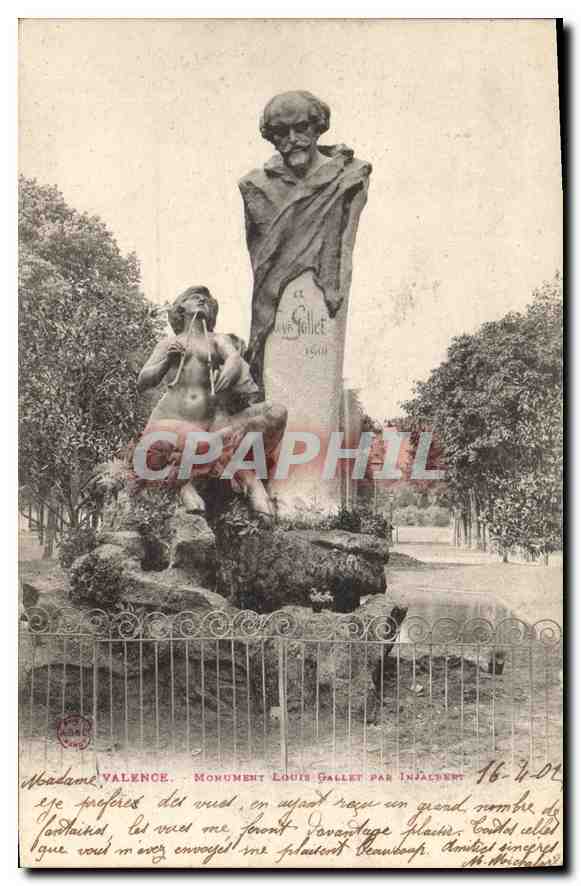 CPA Valence Monument Louis Gallet par Injalbert 
