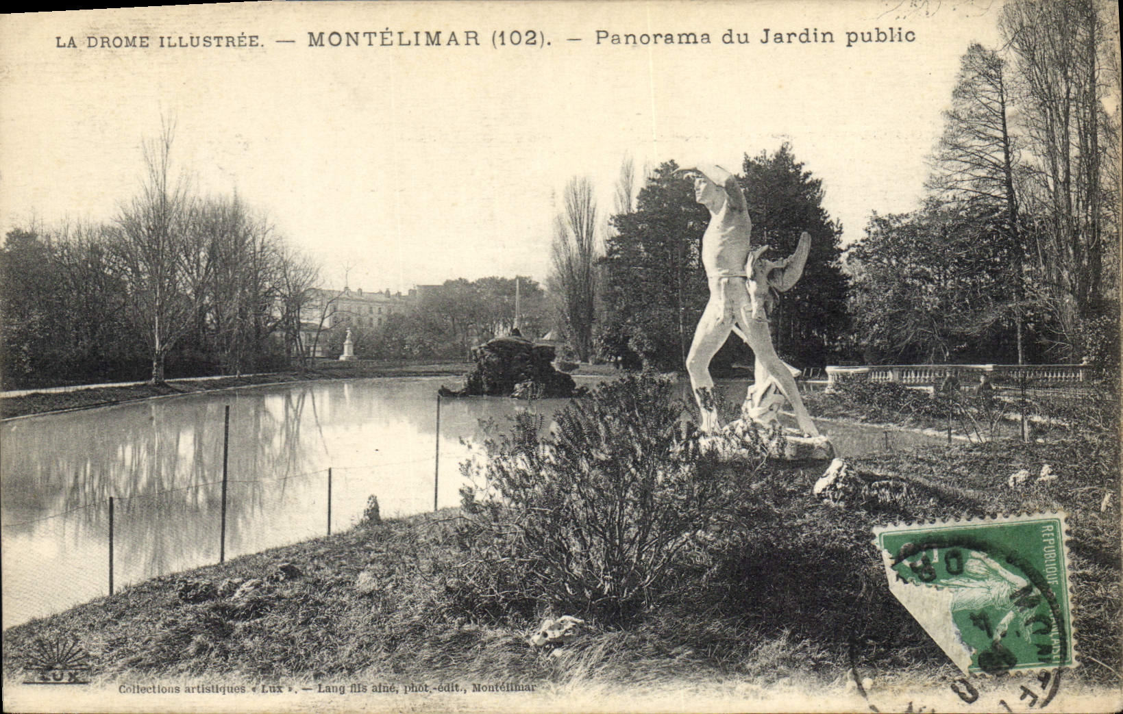 CPA La Drome Illustree Montelimar panorama du jardin public 