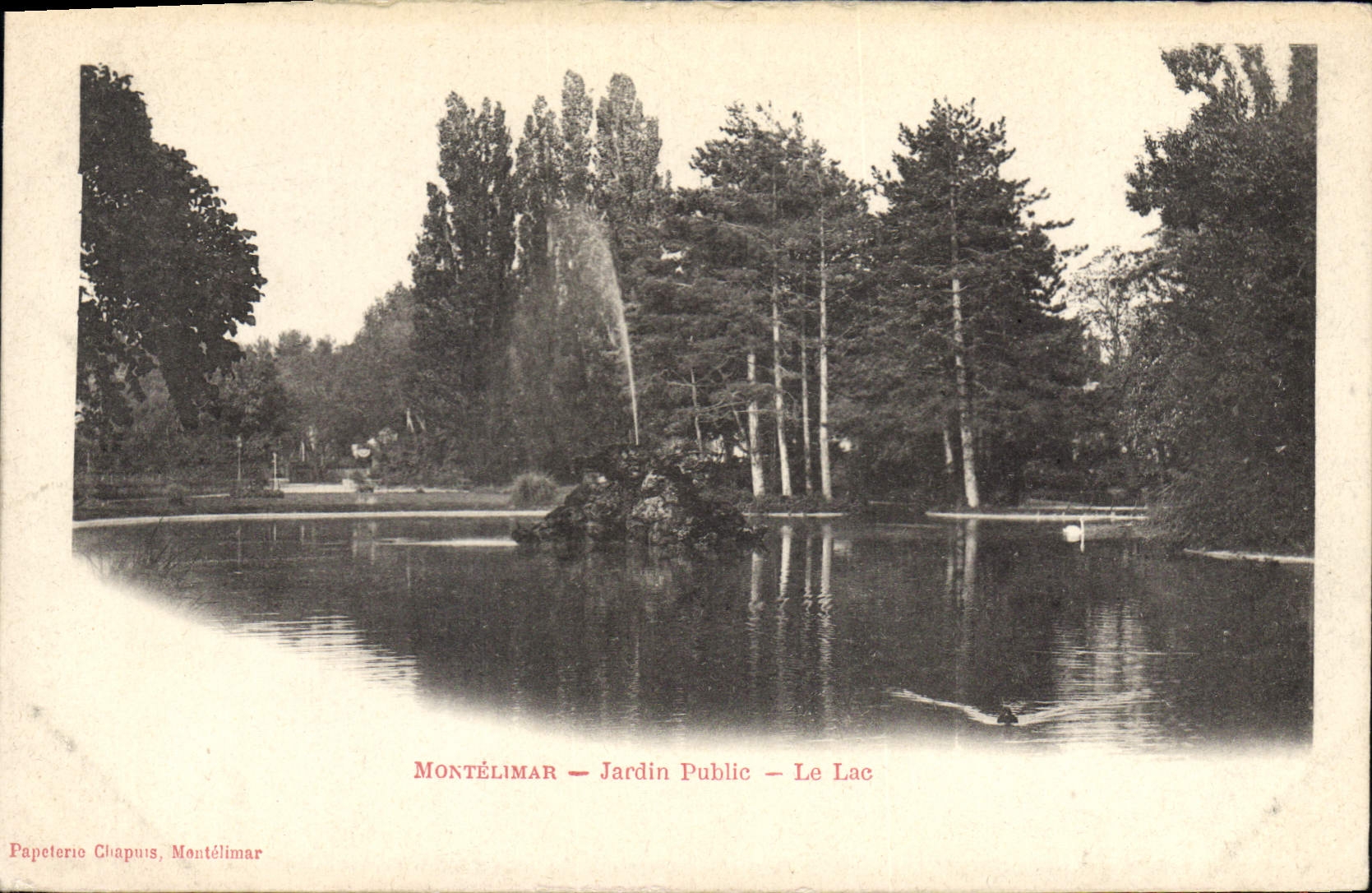 Montélimar — Jardin Public — Le Lac — Papeterie Chapuis, Montélimar