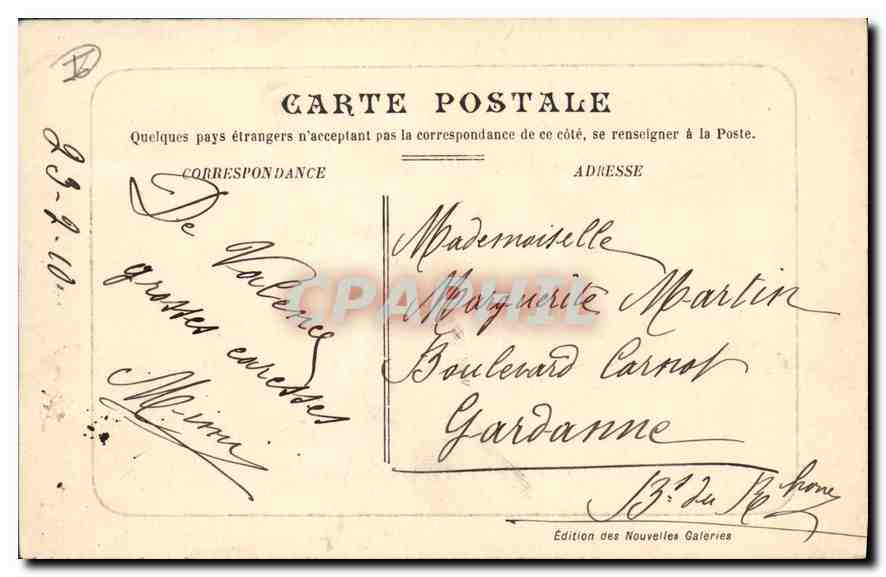 CPA Valence un coin du parc Jouvet  — Rückseite