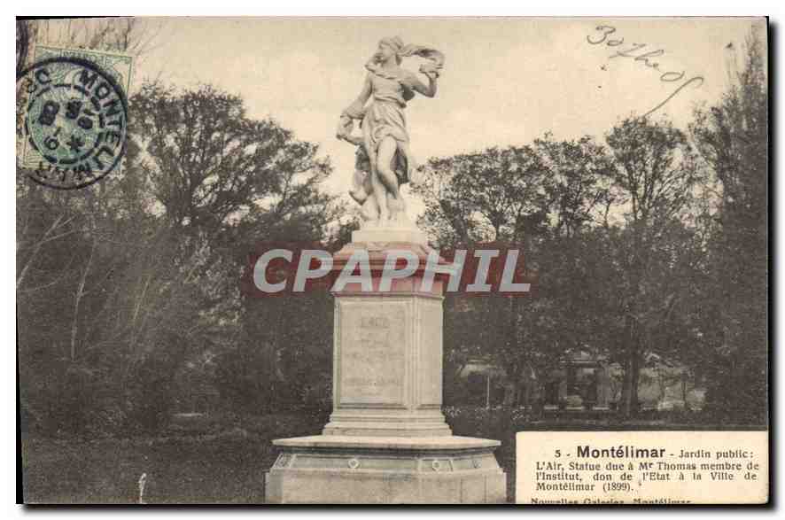 Montélimar - Jardin public : Statue de l'Air, don de M. Thomas à la Ville de Montélimar (1899)