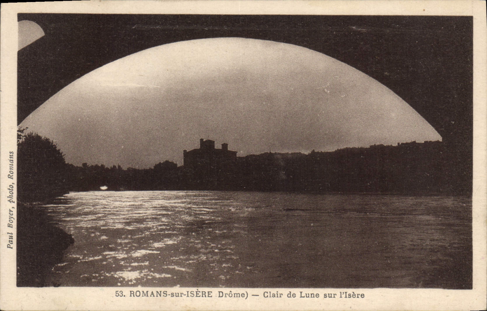 CPA Romans sur Isere Drome Clair de Lune sur L'Isere 