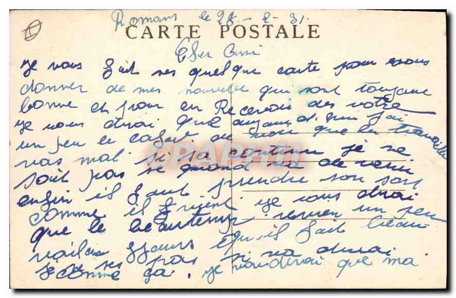 CPA Romans sur Isere Drome Clair de Lune sur L'Isere  — Rückseite