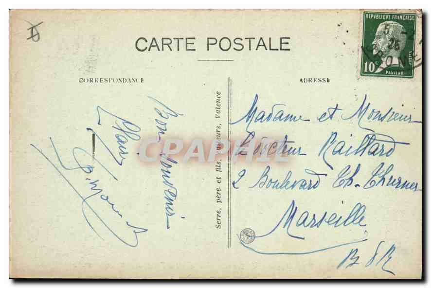 CPA Valence Boulevard Maurice Clerc la Fontaine Monumentale  — Rückseite