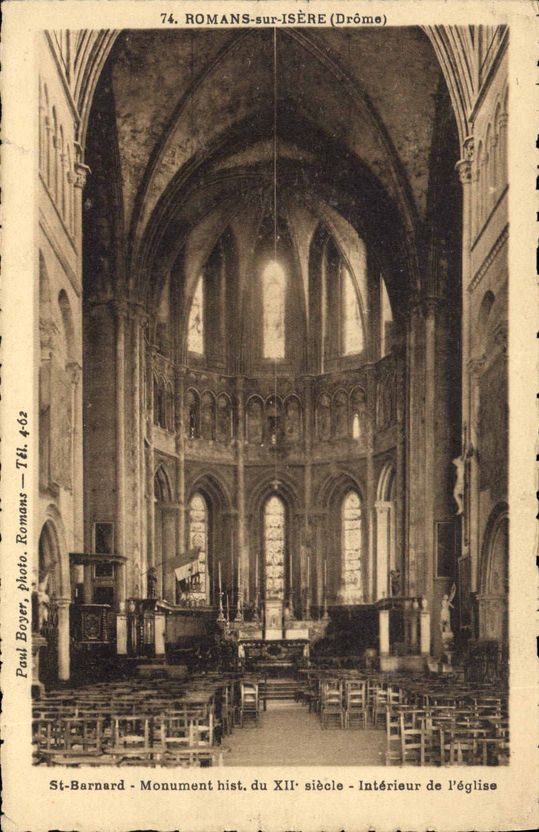 CPA Romans sur Isere Drome Interieur de l'eglise 