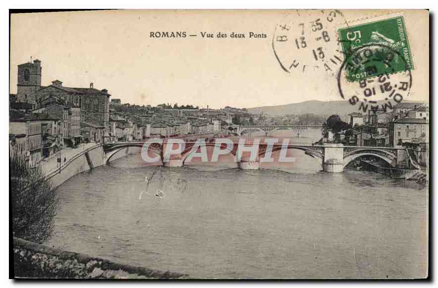 Romans — Vue des deux Ponts — éditeur non visible