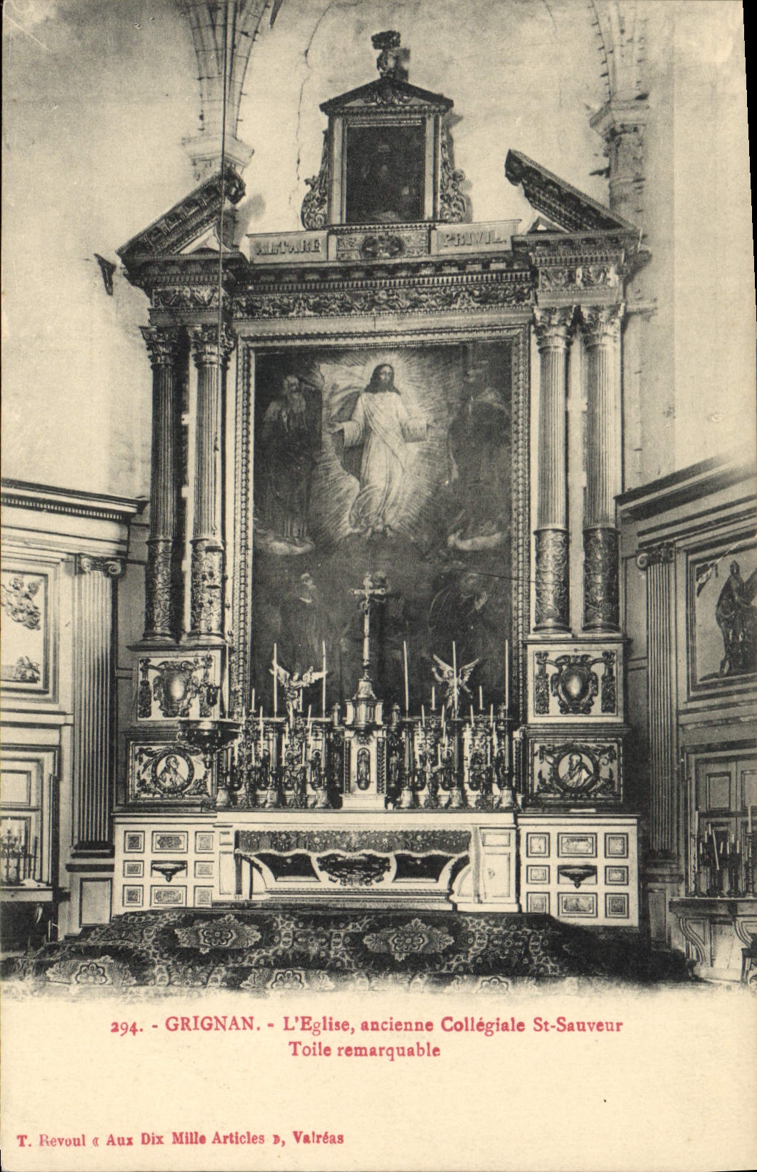 Grignan - L'église ancienne Collégiale St-Sauveur - Toile remarquable