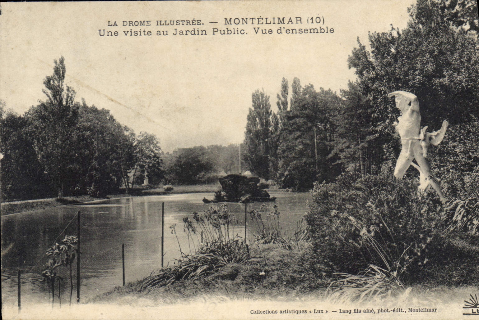 Montélimar (10) — Jardin Public — Vue d'ensemble — Collections artistiques « Lux » — Lang fils aîné, phot.-édit., Montélimar