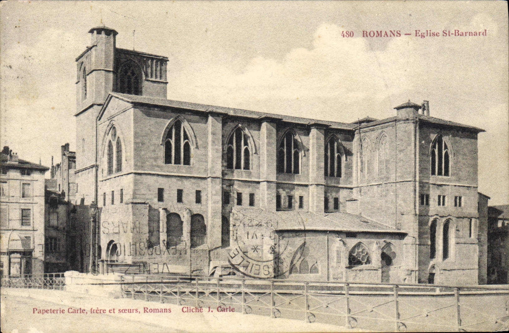 Romans — Église Saint-Barnard — Papeterie Carle, frères et sœurs, Romans