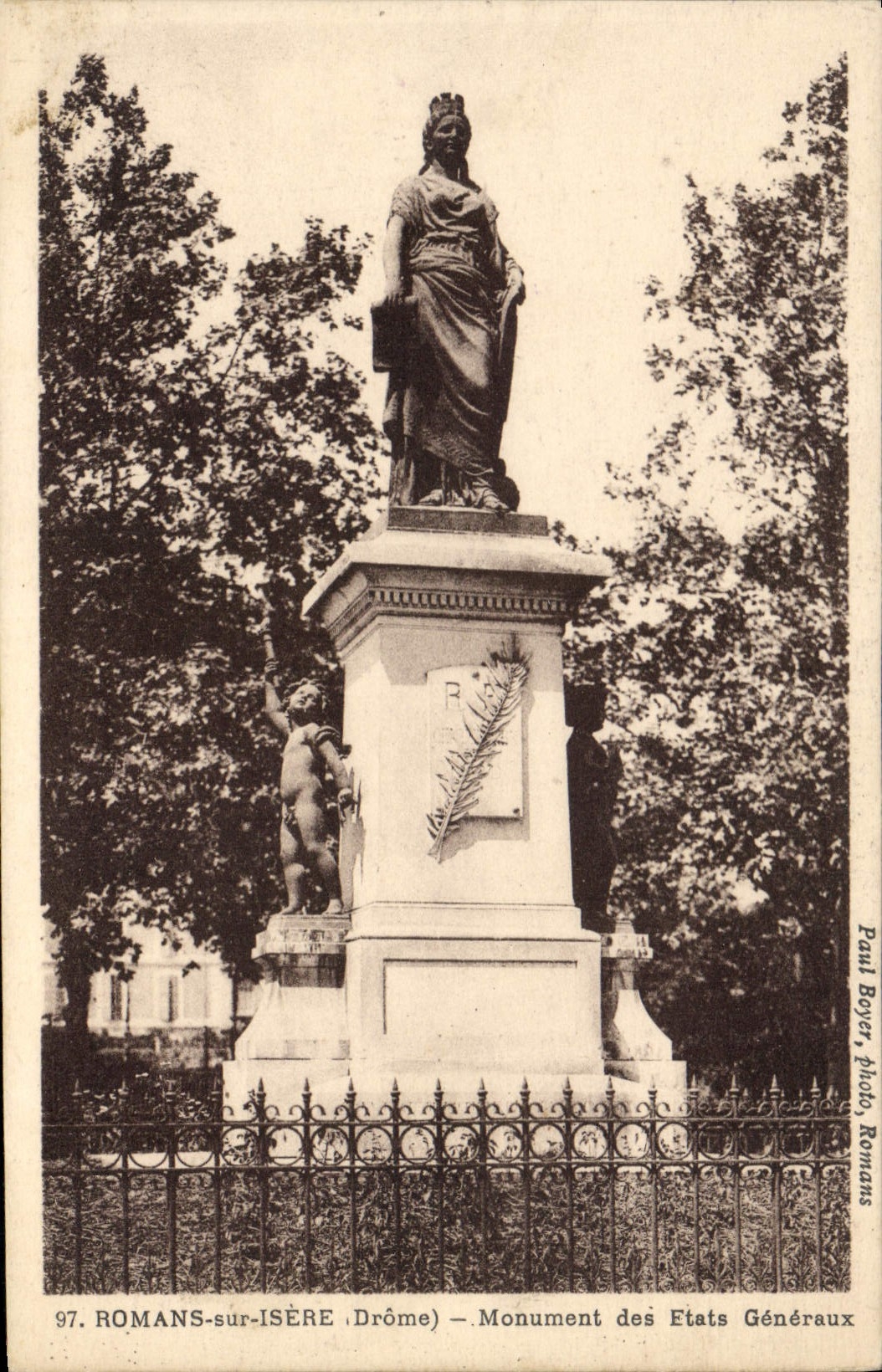 CPA Romans sur Isere Drome Monument des Etats Generaux 