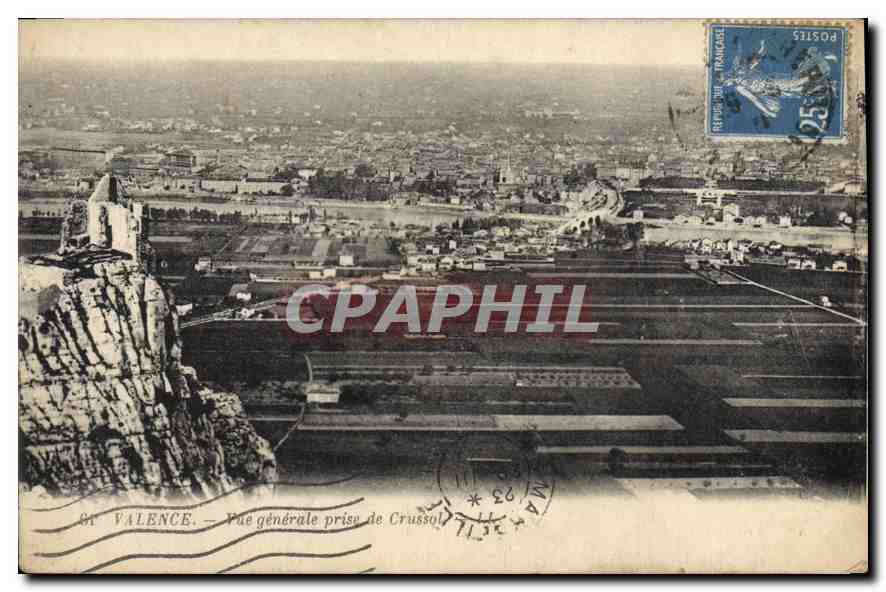 Saint-Valence — Vue générale prise de Crussol — éditeur non visible
