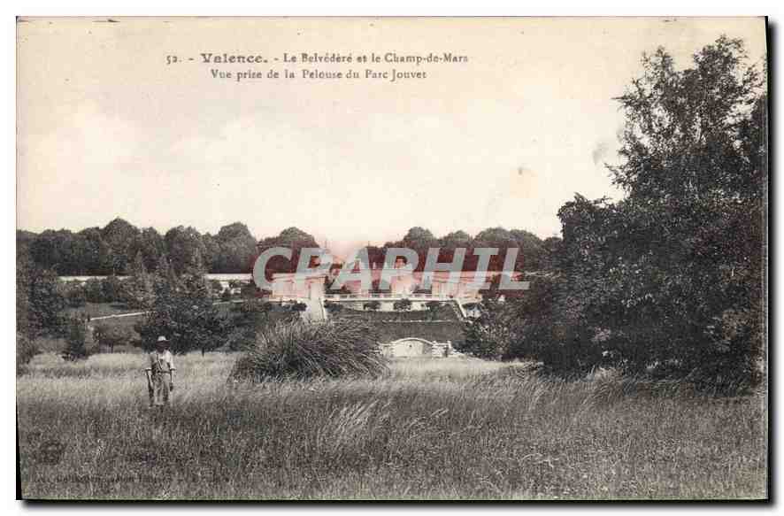 CPA valence es le champ de mars vue prize pelouse du parc jouves