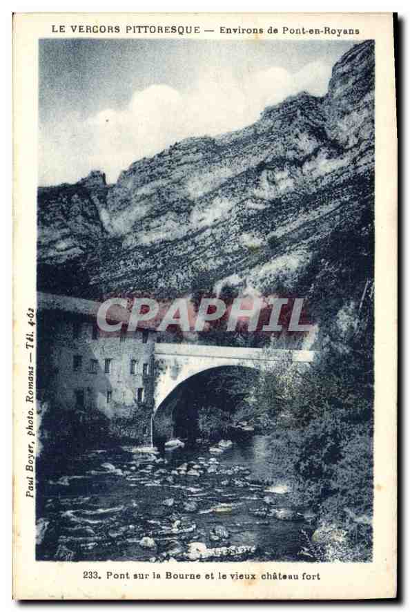 CPA pont sur la bourne el le vieux chateau fort